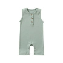 KyCheLot Boys Girls Tank Romper Summer Cotton Sleeveless Jumpsuit Baby Clothes for 0-24 Months