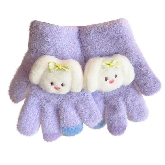 KyCheLot Boys' Girls' Winter Gloves Elastic Full Finger Fleece Gloves Kids Cute Thicken Warm Gloves