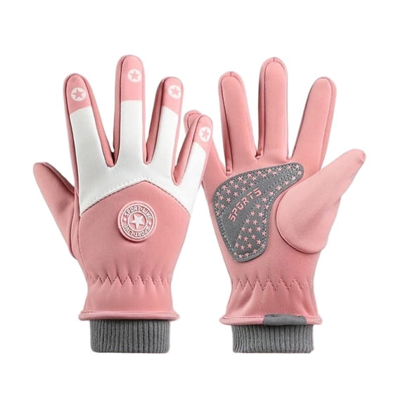 KyCheLot Boys' Girls' Winter Gloves Waterproof Windproof Full Finger Thicken Gloves Trendy Warm Outdoor Gloves