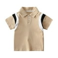 thumbnail image 1 of KyCheLot Boys Golf Shirts Summer School Tops Button up Collar Color Block Comfy Short Sleeve Cotton Tees 2-10 Years, 1 of 7
