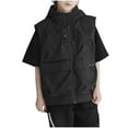 thumbnail image 1 of KyCheLot Boys Sleeveless Jackets Lightweight with Multi Pockets Full-Zip Loose Cargo Vest Hiking Jacket 3-15 Years, 1 of 5