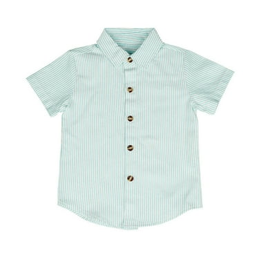 KyCheLot Boys Summer Formal Shirts Trendy Stripe Button down Collared Short Sleeve Shirts School Uniform 3-11Years