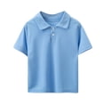 thumbnail image 1 of Kychelot Boys Summer School Shirt Collared Uniform Short Sleeve Solid Color Button Casual Chiffon Golf Shirts, 1 of 3