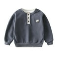 thumbnail image 1 of KyCheLot Boys Sweatshirts Color Block Crewneck Long Sleeve Pullover Top Spring Cotton Shirts 2-10 Years, 1 of 7