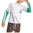 thumbnail image 1 of KyCheLot Boys Swimsuit Set Print Long Sleeve Swim Shirts and Swim Trunks Sun Protection Quick Dry Swimwear 1-10Years, 1 of 7