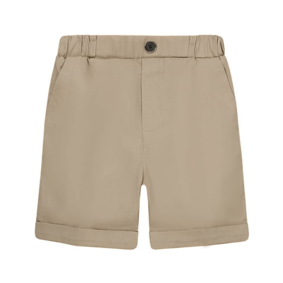 KyCheLot Boys Uniform Short with Pockets Flat Front Button Mid Waist Golf Dress Shorts 18 Months-12 Years