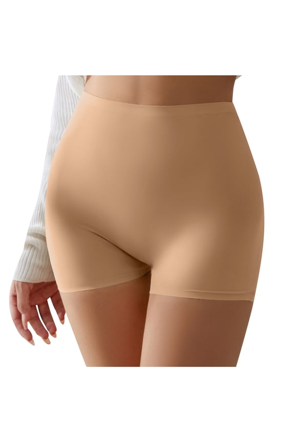 Boyshorts Panties for Women Under Dress High Waist Seamless Solid Color Cotton Underwear