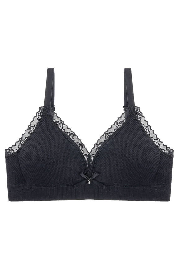Bra for Big Girls Cute Lace Trim Back Closure Adjustable Strap Lightly Wireless Training Bra 14-18 Years