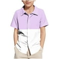 thumbnail image 1 of KyCheLot Button down Shirts for Boys Short Sleeve Color Block Lapel Casual Loose Summer Shirts School 5-15 Years, 1 of 7