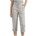 thumbnail image 1 of KyCheLot Capri Pants for Girls Button High Waist Dressy Straight Leg Capris with Pockets Summer Everyday 4-15Years, 1 of 7