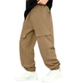 thumbnail image 1 of KyCheLot Cargo Sweatpants for Kids Solid Color Elastic Waist Lined Fleece Pants Trendy Thermal Sweatpants, 1 of 9