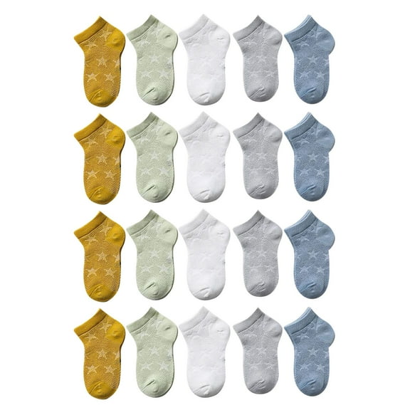 KyCheLot Comfy Cotton Socks for Boys Girls Thin Knit Breathable Soft Basic Ankle Socks 1-12 Years