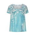 thumbnail image 1 of KyCheLot Comfy T-Shirts for Women Summer Lightweight Side Spilt Button Short Sleeve Tunic Tops, 1 of 5
