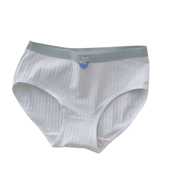 KyCheLot Cotton Briefs for Girls Mid Waist Breathable Comfy Solid Color Basic Stretchy Underwear 9-16 Years