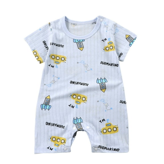 KyCheLot Cotton Clothes for Boys Girls Lightweight Breathable Short Sleeve Jumpsuits Infant Summer Rompers 3-12 Months