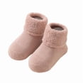 thumbnail image 1 of KyCheLot Cotton Socks for Infant Kids Solid Color Mid-Calf Fleece Lined Socks Winter Comfy Warm Socks, 1 of 3