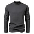 thumbnail image 1 of KyCheLot Crewneck Fall Tshirts for Men Soft Comfy Long Sleeve Slim Thermal Basic Undershirts, 1 of 4