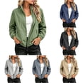 thumbnail image 1 of KyCheLot Plus Size Zip-Up Jacket for Women Stand Collar Long Sleeve Coats Lightweight Elastic Sleeve Outerwear, 1 of 7