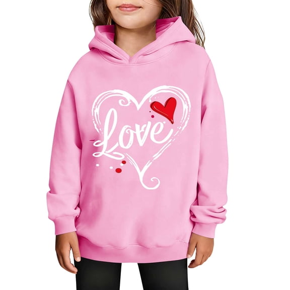 KyCheLot Cute Hoodies for Girls Long Sleeve Casual Pullover Tops Sweatshirts with Pocket 3-14 Years