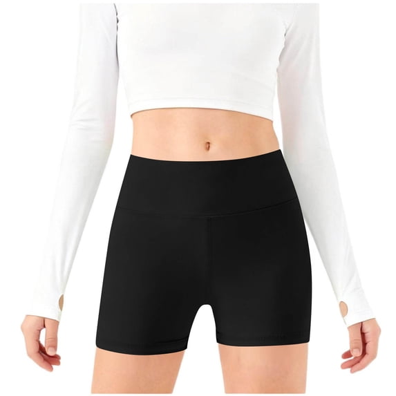 KyCheLot Girls Athletic Shorts Workout Dance Basic High Waist Slim Quick Dry Comfy Soft Biker Short 5-14 Years