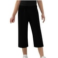 thumbnail image 1 of KyCheLot Girls Capris Summer with Pockets Casual Basic Elastic Waist Solid Color Loose Capri Pants 4-14 Years, 1 of 6