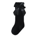 thumbnail image 1 of KyCheLot Girls Cotton Socks Solid Color Bow Knot Long-High Strench Socks Trendy Ruffle Trim Stockings, 1 of 5