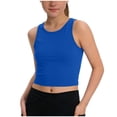 thumbnail image 1 of KyCheLot Girls Crew Neck Tank Tops Backless Solid Color Sleeveless Short Clothes Fitted Racerback Tank Tops, 1 of 7
