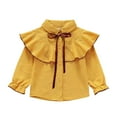 thumbnail image 1 of KyCheLot Girls Dress Shirts Princess Long Sleeve Ruffle Collared Button down Shirts School Uniform Tops 2-12Years, 1 of 5