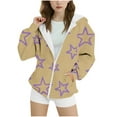 thumbnail image 1 of KyCheLot Girls Hoodie Jackets Fall Long Sleeve Loose Full Zip Color Block Casual Sweatshirts Jacket 6-15 Years, 1 of 5