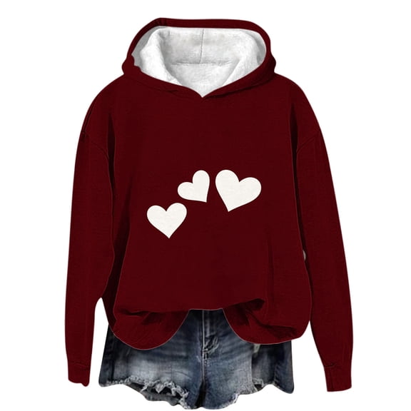 KyCheLot Girls Hoodie Sweatshirt Cute Print Pullover Warm Lined Long Sleeve Valentine's Day Tops 3-14 Years