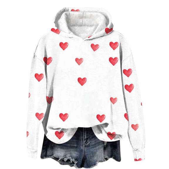KyCheLot Girls Hoodie Sweatshirt Cute Print Pullover Warm Lined Long Sleeve Valentine's Day Tops 3-14 Years
