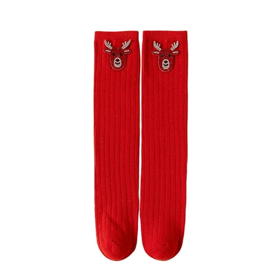 KyCheLot Girls Knee High Socks Christmas Cute Fall Winter Cotton Tube Socks Outdoor High Stockings 3-12 Years