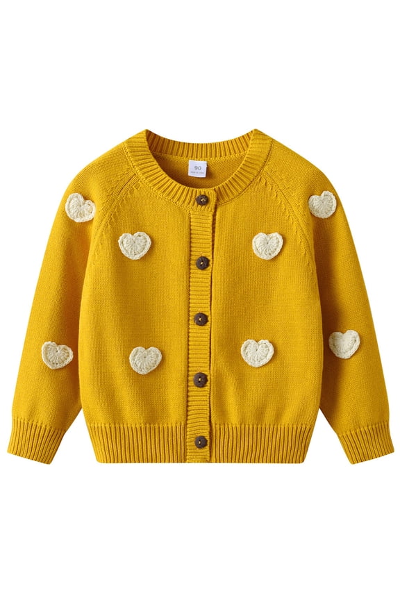 Girls Knit Cardigans Sweater Long Sleeve Button down Spring Lightweight School Cardigan Outerwear 1-9 Years