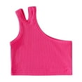thumbnail image 1 of KyCheLot Girls Knit Tank Top Ribbed Cotton Soft One-Shoulder Sleeveless Strappy Basic Crop Tank Top 2-8 Years, 1 of 3