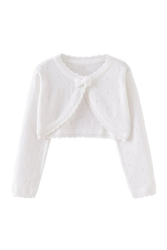 Girls Long Sleeve Shrugs Thin Knit Sweater Cardigan for Dress 0-10 Years