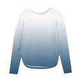 thumbnail image 1 of KyCheLot Girls Long Sleeve Tee Shirts Gradient Color Print Crewneck Loose Side Split Casual Tunic Tops 3-12 Years, 1 of 7