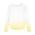 thumbnail image 1 of KyCheLot Girls Long Sleeve Tee Shirts Gradient Color Print Crewneck Loose Side Split Casual Tunic Tops 3-12 Years, 1 of 7