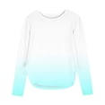 thumbnail image 1 of KyCheLot Girls Long Sleeve Tee Shirts Gradient Color Print Crewneck Loose Side Split Casual Tunic Tops 3-12 Years, 1 of 7
