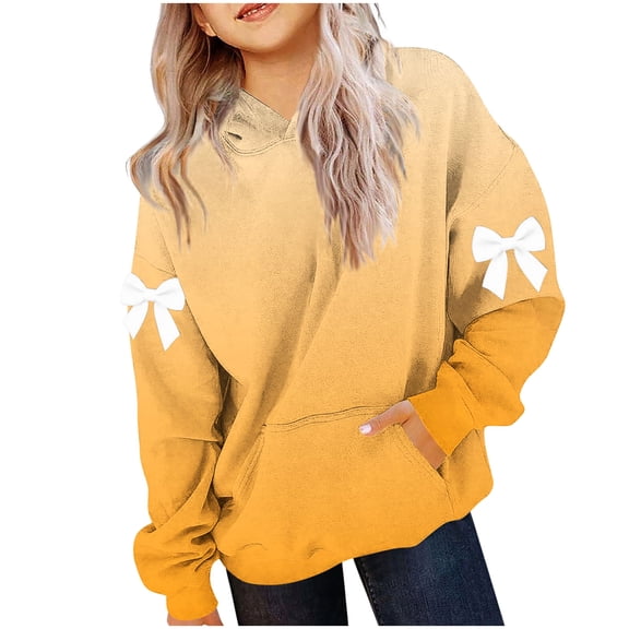 KyCheLot Girls Oversized Hoodie Lightweight with Pocket Cute Print Comfort Loose Sweatshirt 4-14 Years