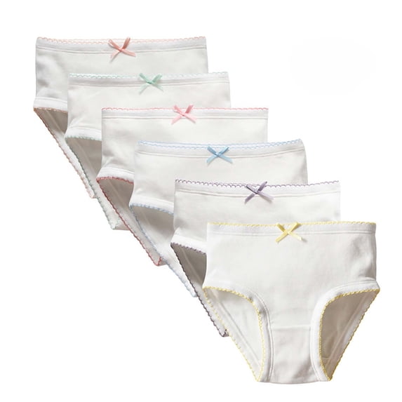 KyCheLot Girls Panties Dailywear 6 Pack Soft Breathable Cotton Briefs Underwear for 2-10 Years