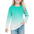 thumbnail image 1 of KyCheLot Girls Print Long Sleeve Tshirts with Chest Pocket Pullover Daily Wear School Tops 5-14 Years, 1 of 7