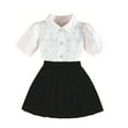 thumbnail image 1 of KyCheLot Girls School Outfits Embroidery Short Sleeve Blouse and Pleated Mini Skirts Uniforms 2-8 Years, 1 of 6