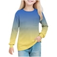 thumbnail image 1 of KyCheLot Girls School Tops Colorful Print with Chest Pockets Daily Lightweight Long Sleeve Tshirts 5-14 Years, 1 of 7