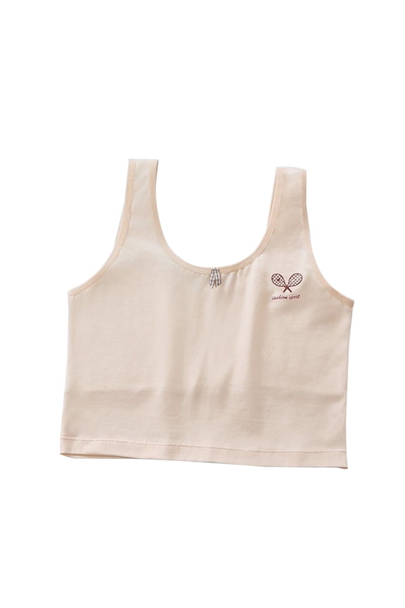 Girls Soft Training Bras Thin Pullover Tank Undershirts Breathable School Bra 8-12 Years