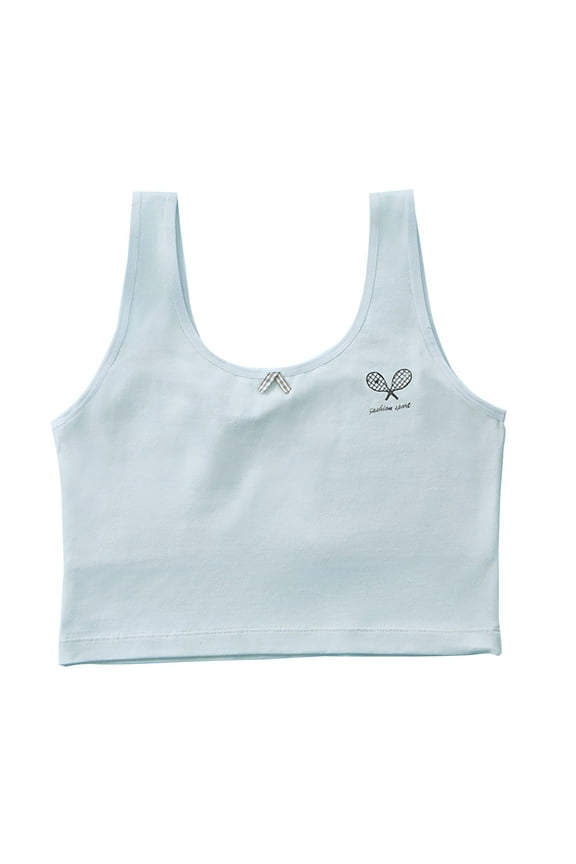 Girls Soft Training Bras Thin Pullover Tank Undershirts Breathable School Bra 8-12 Years