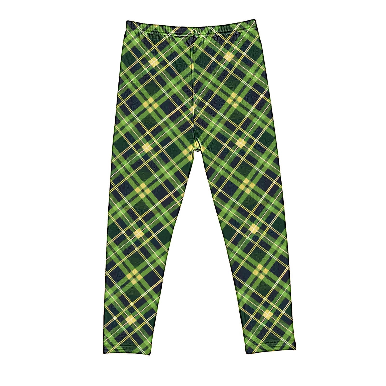 Girls Green Argyle St. Patrick’s Day Buttery Soft Leggings main image 0