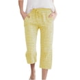 thumbnail image 1 of KyCheLot Girls Summer Pants Cotton Linen Capris Comfy Lounge Drawstring Waist Crop Pants with Pockets 4-14Years, 1 of 7