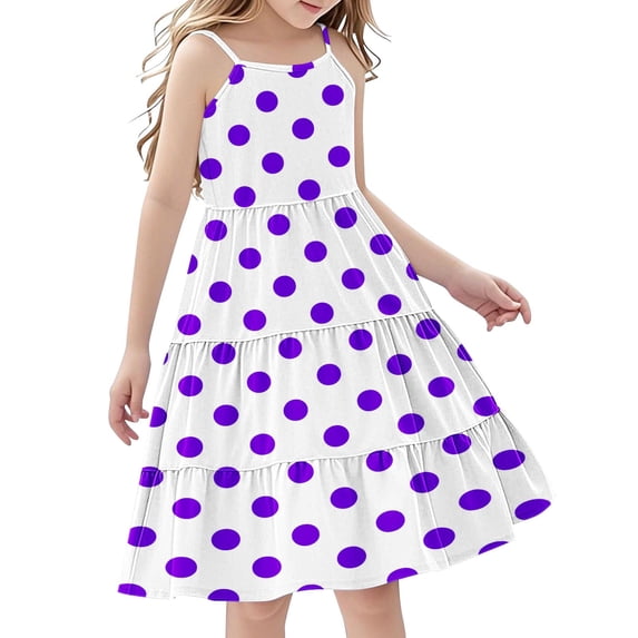 KyCheLot Girls Summer Sleeveless Dress Breathable Casual Pullover Straps Sundress Party Beach 4-14 Years