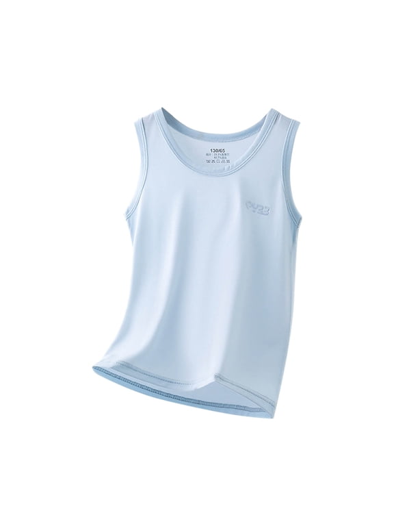 Girls Summer Undershirt Basic Cotton Tees Sleeveless Round Neck Cotton Tank Tops 1-9 Years