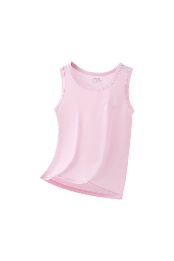 Girls Summer Undershirt Basic Cotton Tees Sleeveless Round Neck Cotton Tank Tops 1-9 Years